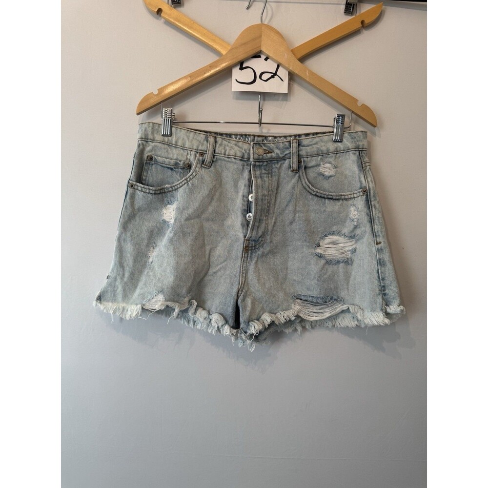 Vanilla Star Women’s Juniors 13 Blue Denim Cutoff Shorts High Rise 5-Pocket